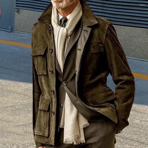 Trench maschile cappotto elegante per boots stivali multi-tasca inverno autunno funzionalità di abbigliamento da esterno alla moda