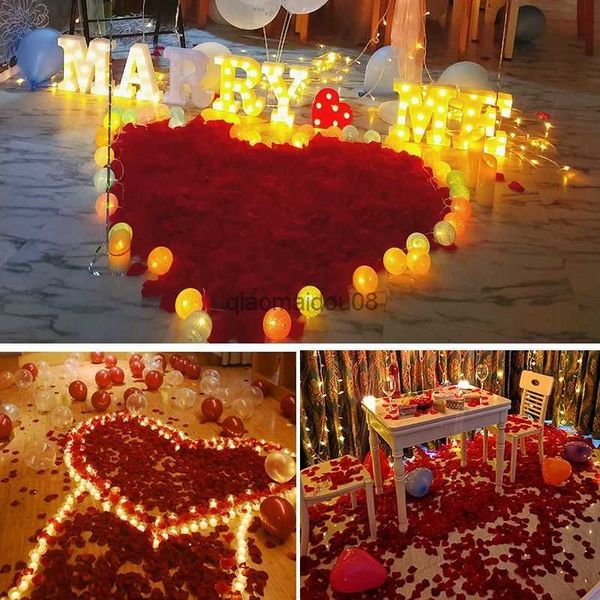 Dekorative Blumen Kränze 500-3000 PCS Künstliche rote Rosenblumenparty Dekoration Teppich Hochzeiten Blütenblätter Valentinstag HKD230818