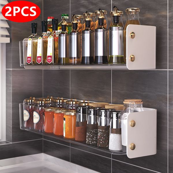 Food Storage Organization Sets 21PCS Luxuriöser Küchenorganisator Spice Rack Punch Free Würzflaschenhalter Regal 230817