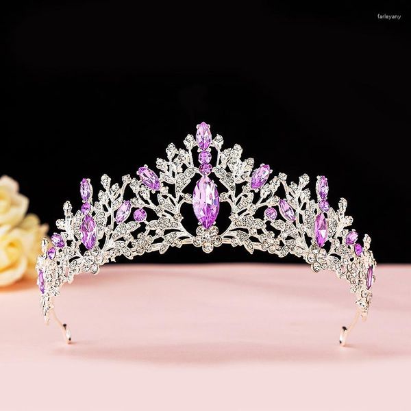 Hair clipes de casamento Crystal Bridal Tiara Crown Rhinestone Band Bandy Birthday Evening Party Headpieces Acessórios de joias