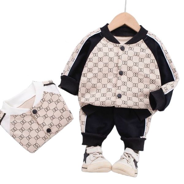 Sonbahar ve Kış Bebek Giysileri Çocuk Giyim Erkekler Setler Trailsuit Bebek Kızlar 2 PCS/Setler Sıradan Baskı Pamuklu Çocuklar İçin Kostüm Kostümü