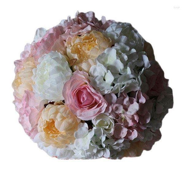 Fiori decorativi 35 cm 5pcs/lotto Centrotavola sospeso a palla di fiori Silk Rose Bacio da matrimonio DECORAZIONE TONGFENG