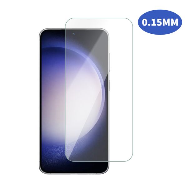 0,15 мм отпечаток отпечатков пальцев Защитник экрана для Samsung S23 23+ S22 22+ S21 21+ Grade AAAAA 9H 2,5D HD Чистое измеренное стекло с розничным пакетом