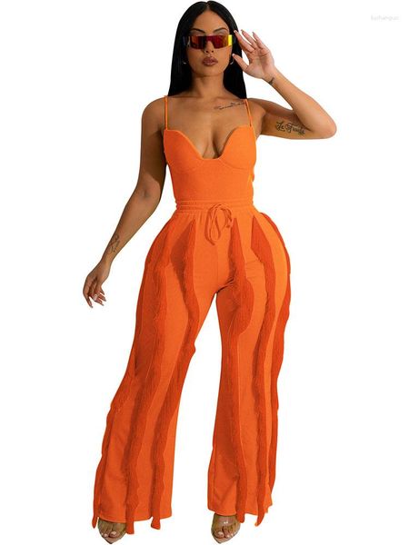 Calças de duas peças femininas Sexy Clubwear define mulheres para bodysuit de festa e roupas de boate Bottom Bottoms Bottle