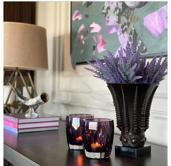 Fiori decorativi lavanda artificiale fiore che sfogliava la pianta in vaso per la casa bouquet di plastica ornamenti per feste di nozze 38 cmlong