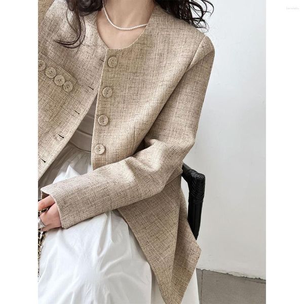 Abiti da donna le donne cadono marrone overcatizzato giacca blazer lavora casual ufficio a maniche lunghe abiti da business