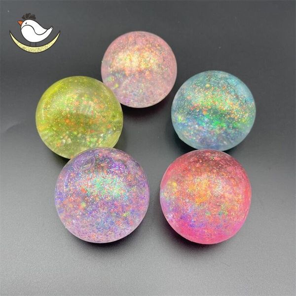 DECOMPRESSIONA POETTO 1PCS Gold Dust Fidget Ball Anti-Stress Toy 6cm Big Novety Ball Ball Toy Multi-Color Squishy Maltose Funny Toys Relief Relief Hobbys 230817