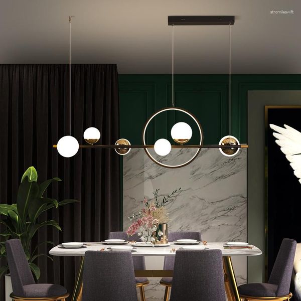 Lampadari lampadario nero minimalista-1,2 m a sospensione nordica lampada a sospensione sala da pranzo cucina decorazioni per la casa illuminazione luminaires