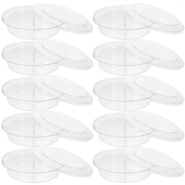 Tigelas 10 PCs Caixa de doces Caixa de embalagem Caixa de carne transparente Cubos de carne de carne clara PS Plastic titulares