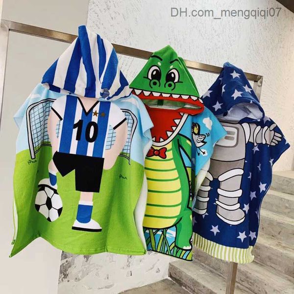 Pijama Toalha de banho infantil Toalha de unicórnio Dinosaur Toalha de banho infantil com capuz macio Capuz Long Rain Cape Cape