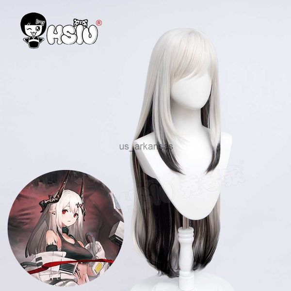 Синтетические парики Mudrock Cosplay Wig Arknights Cosplayhsiu Fiber Synthetic Wig Milky White Grey Gradient Black Brown Dong Hair Game Arknights HKD230818