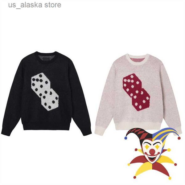 Erkek Sweaters 2023FW Dice Jakard Sweater Erkek Kadınlar 1 1 En Kaliteli Sweatshirts Örgü Sweaters T230819