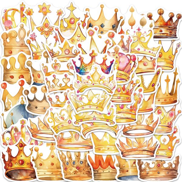 50шт Императорские наклейки Короны Симпатичные мультипликационные золоты