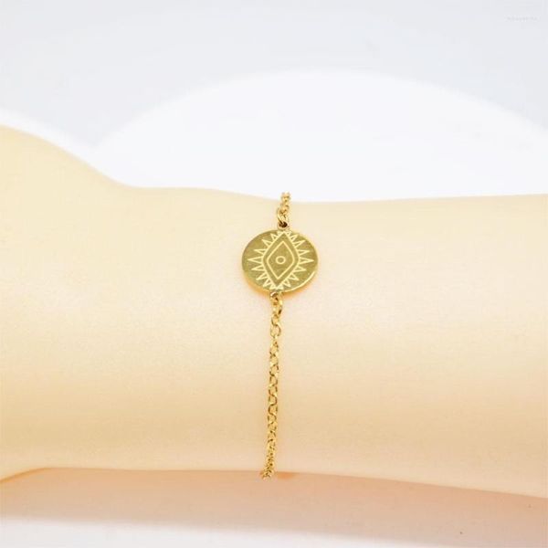 Link Armbänder goldplattierte Edelstahlketten-Ketten-Augenarmband für Frauen Männer Schmuck Freund Geschenkezubehör Großhandel Großhandelsunterstützung