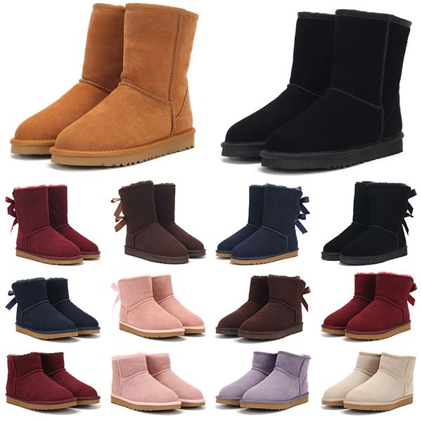 Designer Women Boots Australian Australia Snow Fashion Boots de inverno rosa azul preto Mini clássico e mulheres curtas Botas casuais que