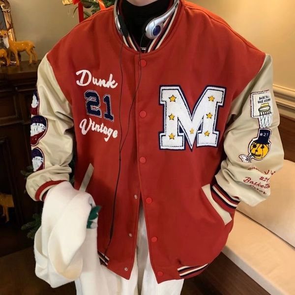 Giacche da uomo Spring Autumn American Retro Letter Giacche ricamato da uomini cappotto Y2K Street Hip Hop Baseball Couple Casual Varsity Jacket 230818