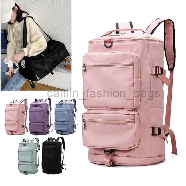 Backpack Multifuncional Travel Bag de grande capacidade ombro feminino com bolso independente de bolso caitlin_fashion_bags