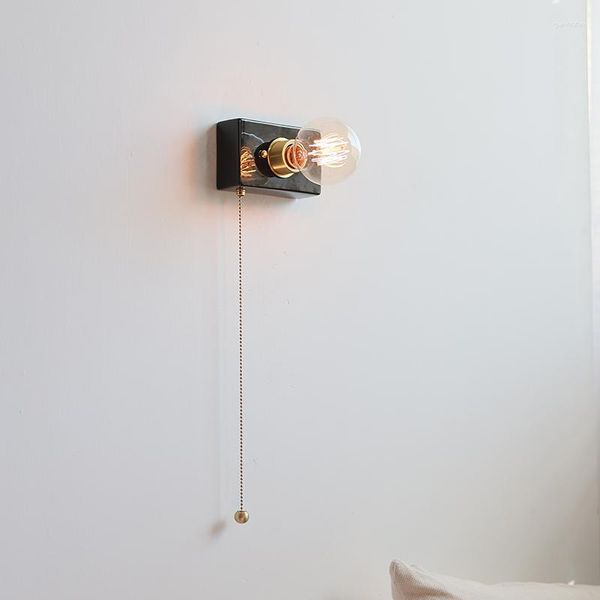 Duvar lambası yatak odası başucu Japon siyah seramik retro koridor çalışma odası yaşam