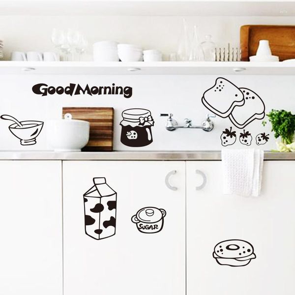 Adesivi da parete design artistico 2023 Vendita di decorazioni per la casa rimovibile ambientale cucina adesivi per la colazione per o sala da pranzo