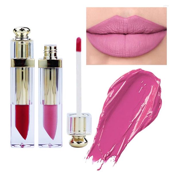 Lip Gloss Private Label Matte veganer wasserdichtes nicht verblassendes flüssiges Lippenstift nackt rot glatt Lipgloss mit Verpackungsbox