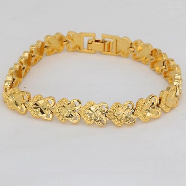 LINK BRACELETS African Party Jewelry Gifts 24K Jóias de joias Cuba Bangle Dubai Gold Color Várias formas pulseira para homens e