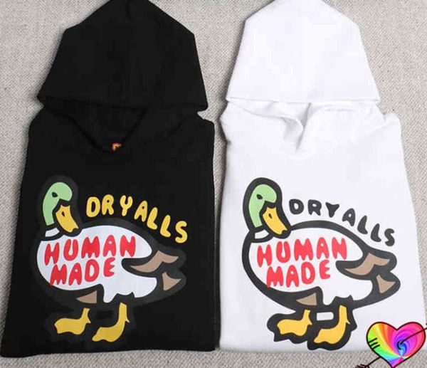 Herren Hoodies Sweatshirts 2022FW Fleece Human Made Duck Hoodie Männer Frauen schwerer Stoff menschlicher Hoodie Grafikdruck Sweatshirts Lose Pullover G220914