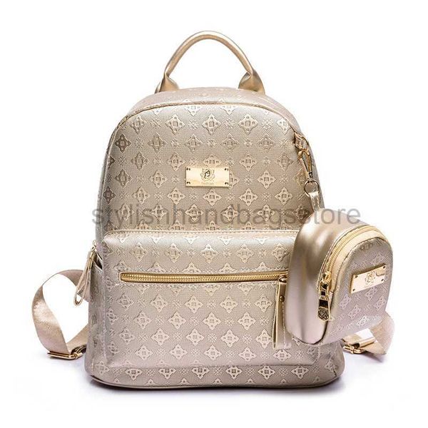 Designer -Taschen -Rucksackstil -Promi Modedesigner Marke Frauenschule Jugendmädchen College Schulter 2023 Gold Travel BagbackpackstylishHandbagsStore