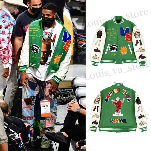 New Baseball Jackets Men Borderyy Patchwork Letter Hip Hop College Varsity Jacket