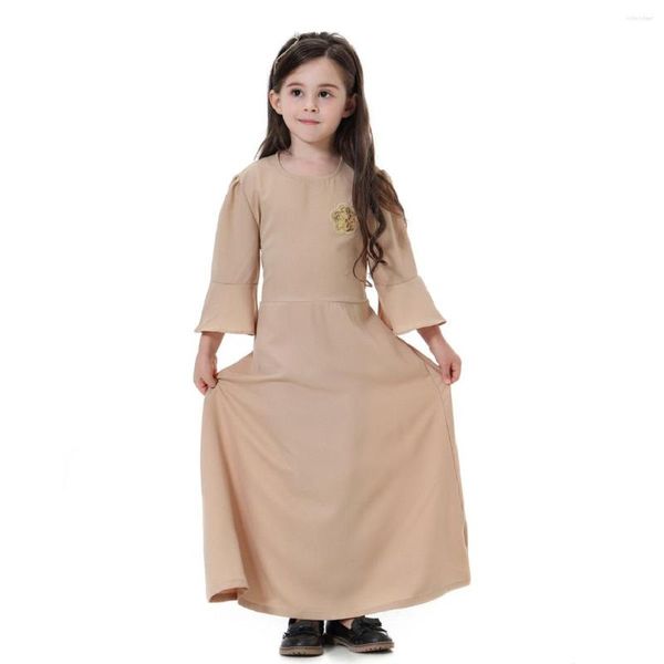 Roupas étnicas Meninas de moda muçulmana vestidos Ramadã Bordado Hijab Robe Longo Kaftanjilbab ABAYA DUBAI DURAKE ROONHO ISLAM CRIL ORAÇÃO