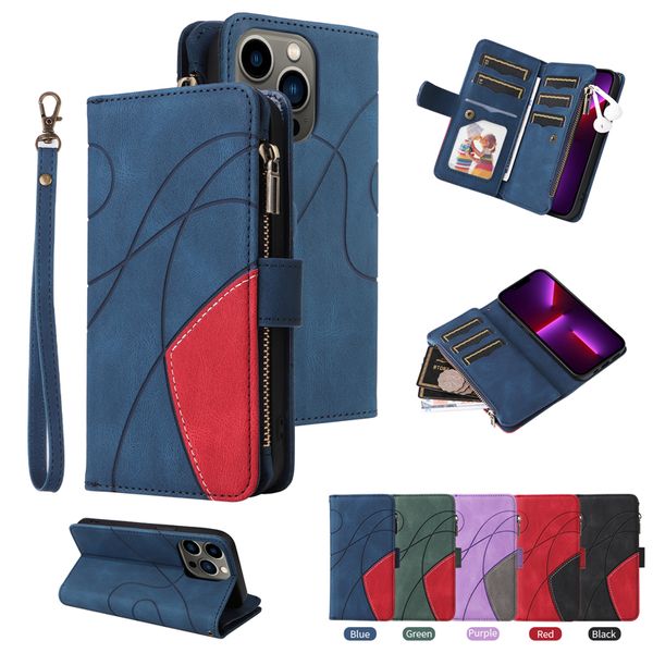 Lanyard Magnetic Multifuncional Folio Phone Case para iPhone 15 14 13 12 Pro Max Samsung Galaxy S23 Ultra S22 S23F