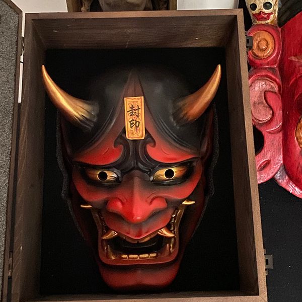 Parti Maskeleri Samurai Amca Oni Lateks Maske Maskaras Cadılar Bayramı Cosplay Props Korku Tema Dekorasyon Oyuncakları Yetişkin Maskesi 230818