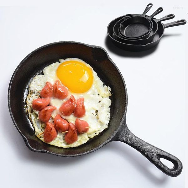 Pfannen Gusseisenkochkoch Kochgeschirr Mini Kleine Bratpfannenform -Form Frühstück Eiertöpfe für Küchenkochwerkzeug