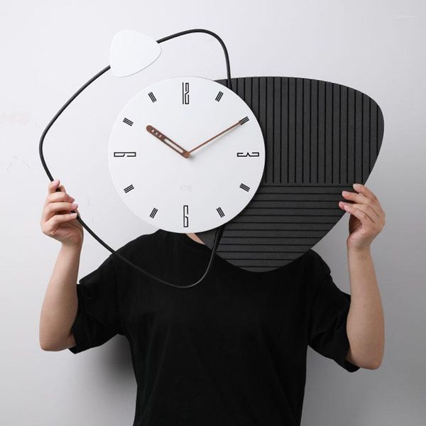 Duvar Saatleri Hareket Büyük Boyut Saat Kişiselleştirilmiş Korkak Yatak Odası Estetik Modern Tasarım Reloj Duvar Endüstriyel Deco WW50WC