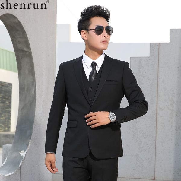 Ternos masculinos Blazers Shenrun Men Slim Business Business Casual Classual Suit de casamento Party Party Party Prom Single Basted Color Black Grey Navy Blue 230818