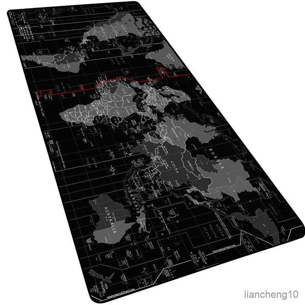 Mouse Pads Wrist Super grande 1000x500mm/900x40mm/700x300mm/600x300mm mapa mundial mapa de borracha mouse mouse game tablet mousepad com travamento R230819