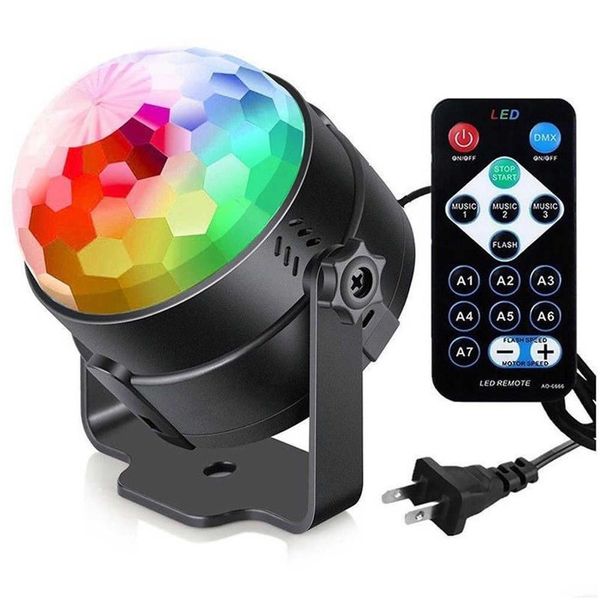 Diğer İç Aksesuarlar 7 Molor 3W LED efektleri Disko DJ Ses Kontrolü Lazer Projektör Efekt Hafif Müzik Noel Partisi Dekoratio DHVHX