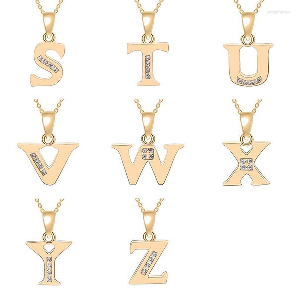 Anhänger Halsketten alle 26 englischen Buchstaben Mode glückliche Halskette Alphabet Erstes Zeichen Mutter Freund Familienname Geschenk Schmuck Schmuck