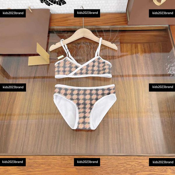 BABY DESIGNER BIKINI Girls Designer Swimwear Designer Munopezzo New Arrival Kid Modello a scacchi Modelli da spiaggia Dimensioni 80-150 cm Spedizione gratuita MAR23