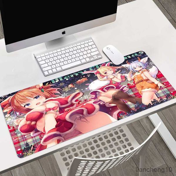 Mouse Pads Handgelenk Weihnachten sexy Schönheitskunstdruck xxl Mausblockzubehör Großer Computertastatur Matte Anime Cartoon R230819