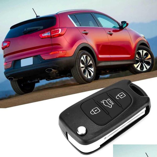 Diğer Otomatik Elektronik Değiştirilebilir Araba 3 Düğme Uzaktan Anahtar Fob Kılıf Kabuk Er Hyundai için Uygun 2006-2013 Kia Rondo Sportage So Rio Drop Dhez2