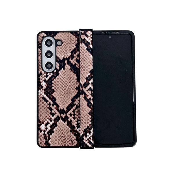 Zolf5 snake in pelle di serpente pieghevole custodie rigide per samsung galaxy z piega 5 4 pieghe