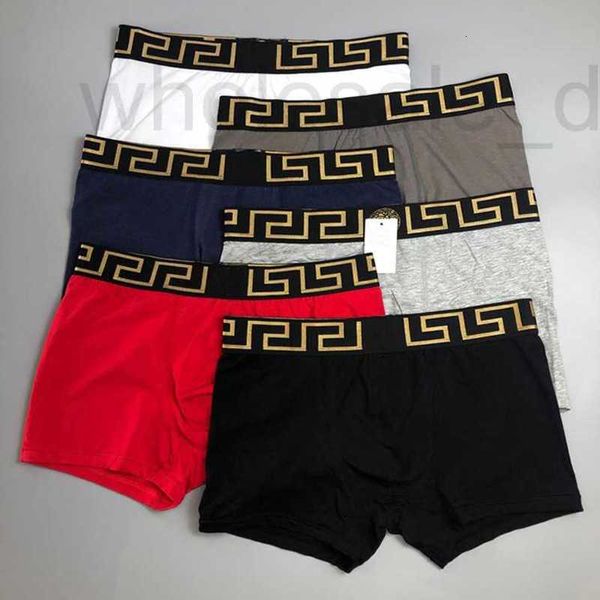 Underpants Designer Boxers Men's Four Corner Underwear Respirável Puro Algodão Calções Lisos para Homens HTI6