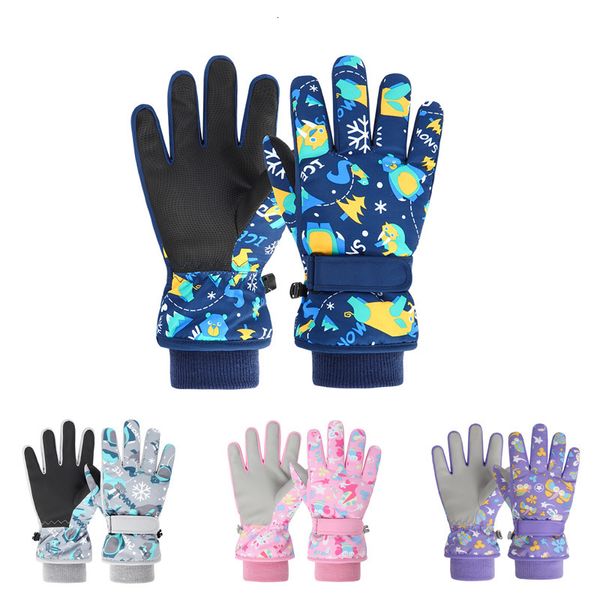 Kinders Fäustlinge hochwertige Kinder Kinder Ski Handschuhe Winter Snowboard Schnee warmes Handschuh Jungen Mädchen wasserdichte Verdickung Keep Finger 230818