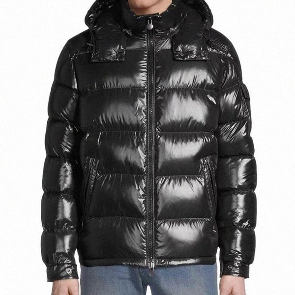 Дизайнерская зимняя пиджака для мужчин черно -густые ветропроницаемые теплые куртки с капюшоном Parka Pack Pocket Pocket Soats S M L 2XL T6KO#