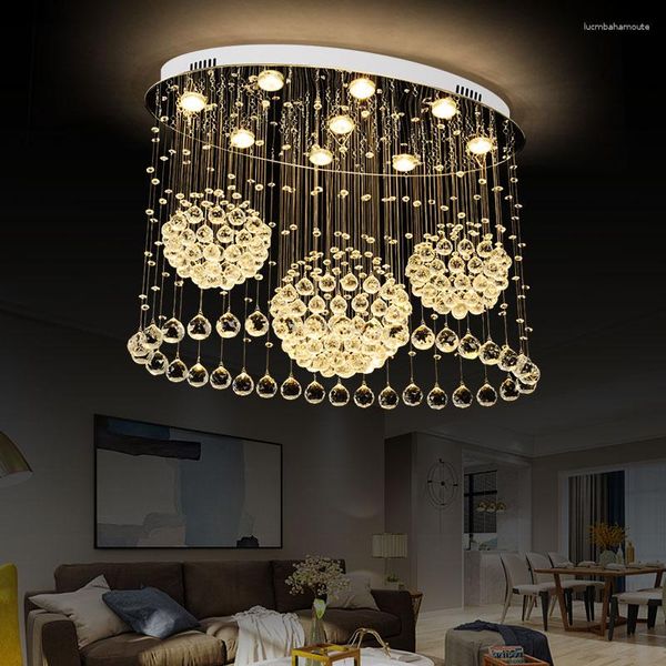 Lampadari a soffitto ovale lampadario Luxury Crystal Light for soggiorno cucina moderna lampade di design creativo a led illuminazione