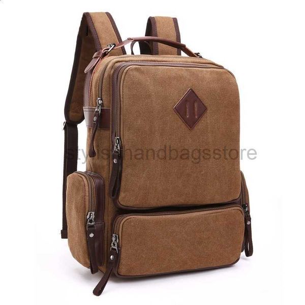 Bolsa de designer Backpack Style Melhor Qualidade Canvas Men's Bolsa de notebooks de 15,6 polegadas Avanado Retro ao ar livre Design ao ar livre Durável