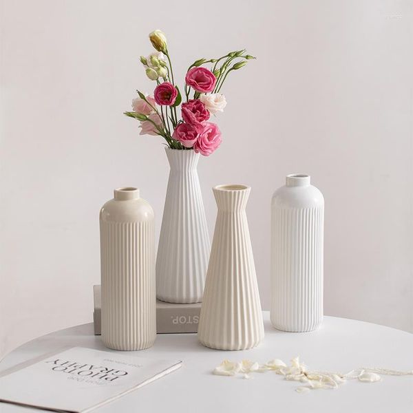Vasen Keramik Vase Morden Light Luxus kreativer nordischer Blumentopf Wohnzimmer Dekoration Design Container Exquisite Arrangeur