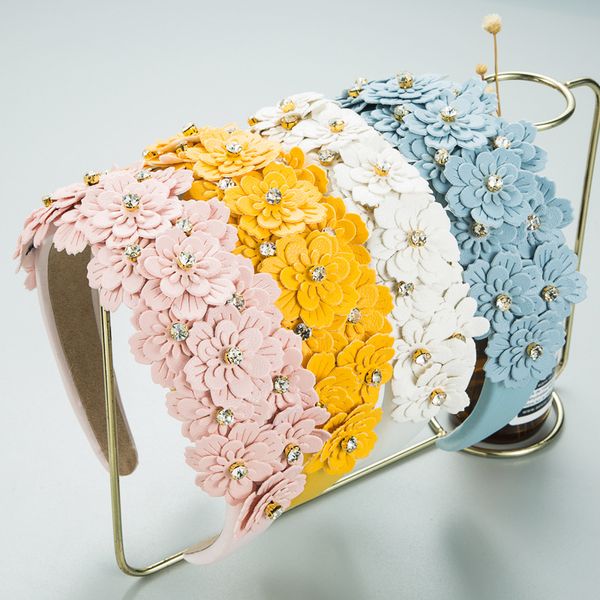 Barock Hair Hoop Stirnband Full Flowerhead Bands für Frauen in 3 Farben FG1003