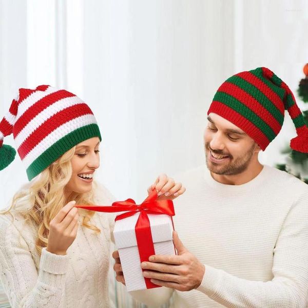 Boinas de chapéu de inverno adulto aconchegante chapéus festivos de malha de malha