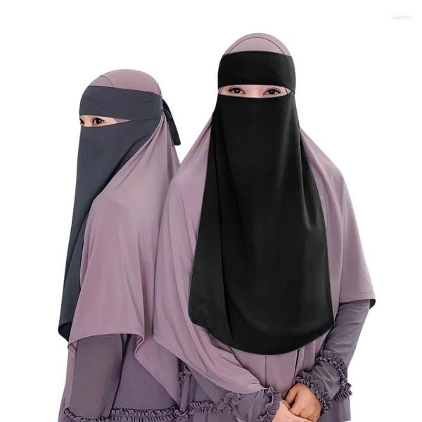 Ethnische Kleidung Muslim Hijab Wrap Face Mask Bandana -Schals Schal Turban Stirnband Islamische Niqab Burqa Bonnet Cap Veil Kopfbedeckung Abaya